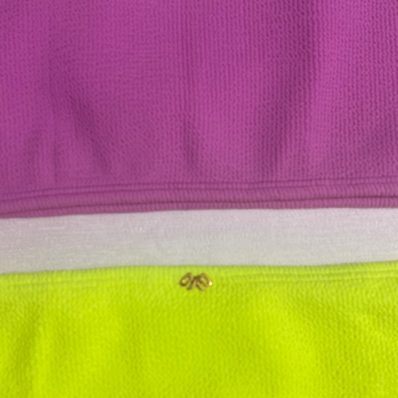 PILYQ Bikini Set; Ultra Violet Midi Ring Bralette Top & Pineapple Reef Full Bttm - Picture 4 of 8